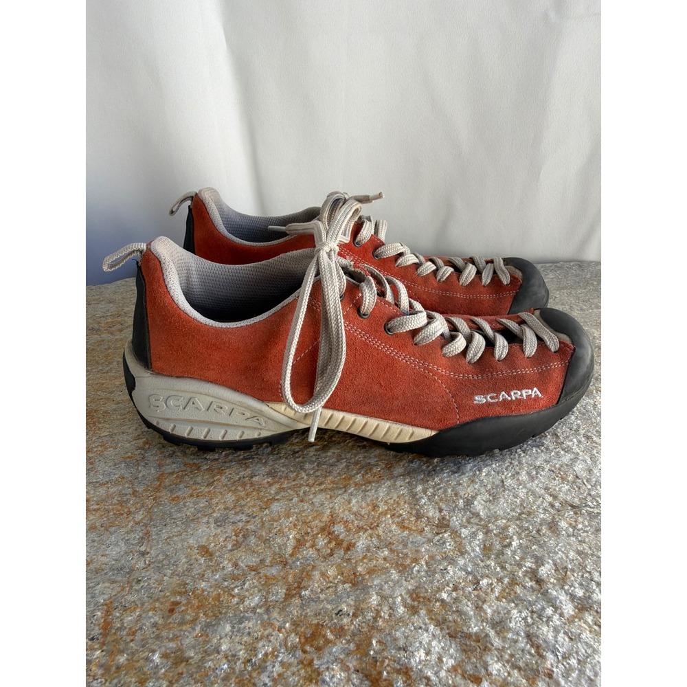 Scarpa Mojito Suede Approach Shoes Rust Orange Vibram Women US 8 EU 39